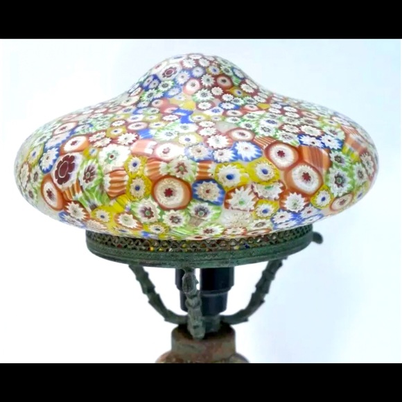 Italian Murano Millefiori Art Glass Boudoir Lamp w/Shade Circa 1930s - Picture 5 of 5